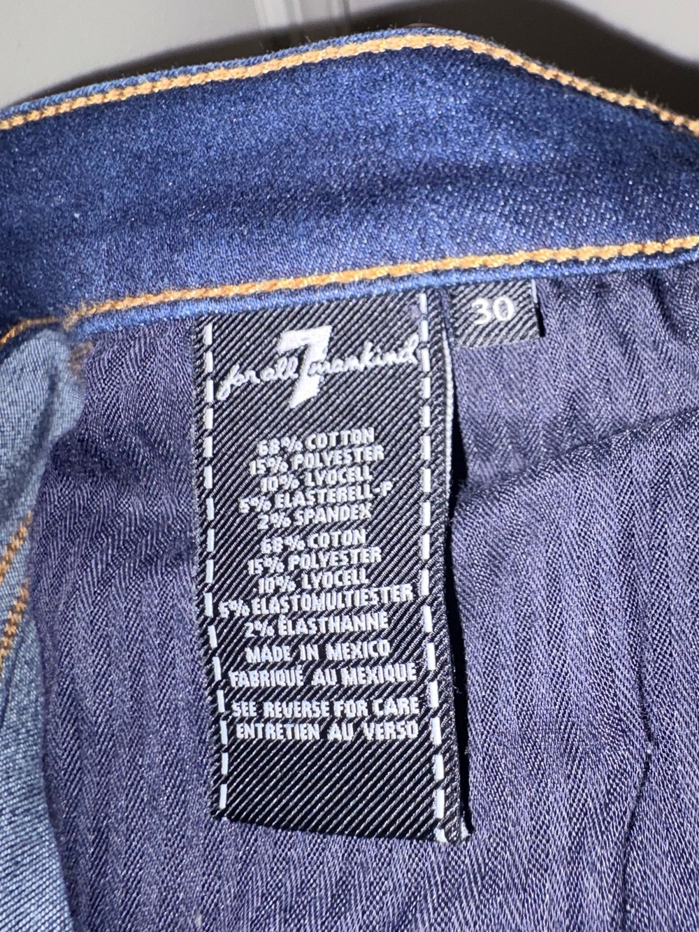 7 For All Mankind Mid-Rise Bootcut Dark Indigo Blue Jeans Size 30 - Picture 9 of 14